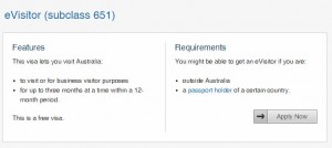 wiza do australii dla polaków eVisitor subclass 651